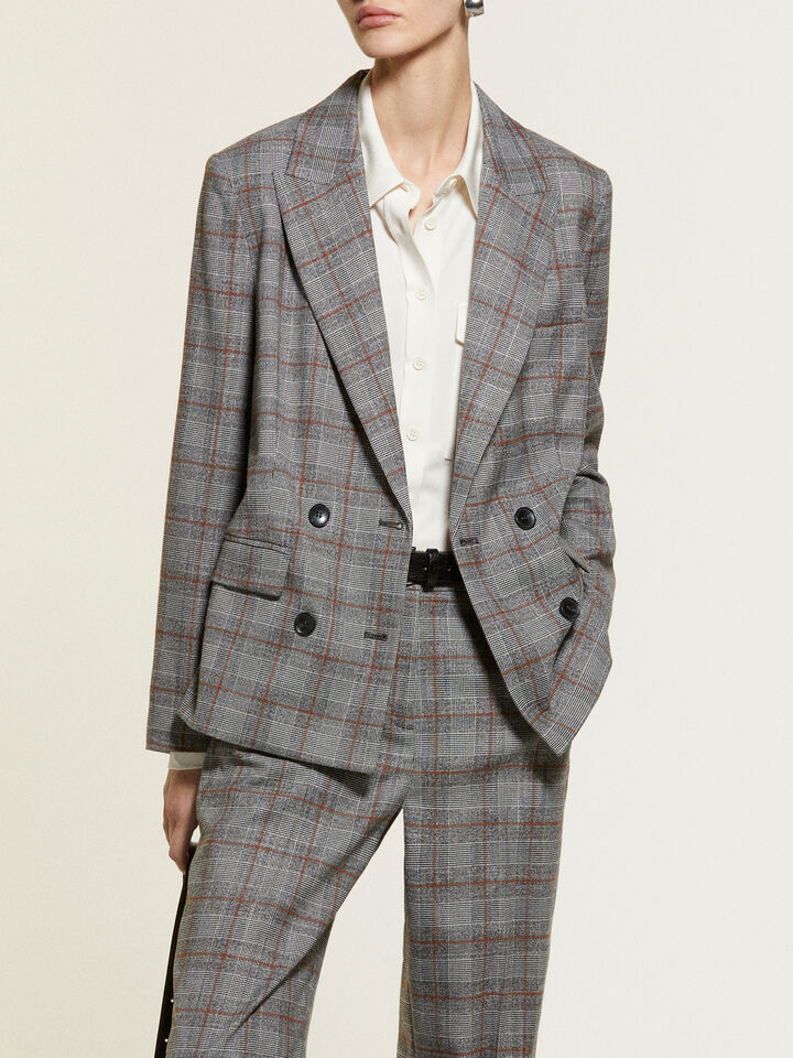 Blazer de flanela aos quadrados  - blazers para mulher - Cinzento | Sisley image number 6